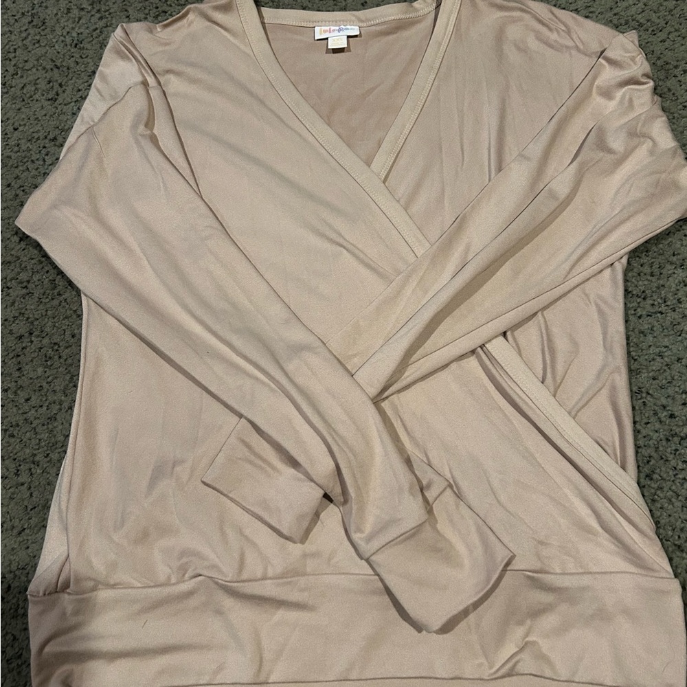 Beige Long Sleeve Top